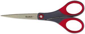 Scotch 1447 Precision Scissors, Pointed, 7" Length, 2-1/2" Cut, Gray/Red