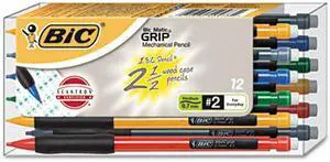 BIC MPGV11 Matic Grip Mechanical Pencil, Assorted Barrel, 0.70 mm, 12/Pack