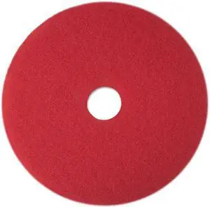 3M 08388 Buffer Floor Pad 5100, 13", Red, 5 Pads/Carton
