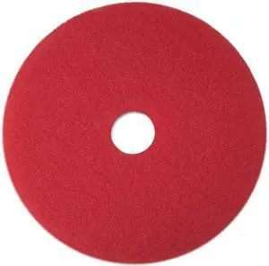 3M 08387 Buffer Floor Pad 5100, 12", Red, 5 Pads/Carton