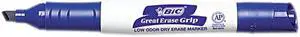 BIC GDEM11-BE Great Erase Grip XL Dry Erase Markers, Chisel Tip, Blue, Dozen