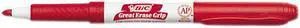 BIC GDE11-RD Great Erase Grip Dry Erase Markers, Fine Point, Red, Dozen