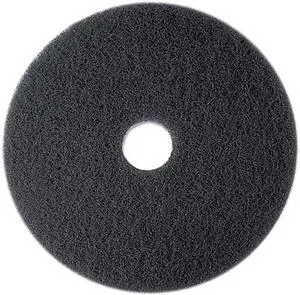 3M 08375 Stripper Floor Pad 7200, 13", Black, 5 Pads/Carton