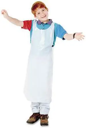 Baumgartens Kids Disposable Apron - Polyethylene - White - 100 / Pack  BAU64620