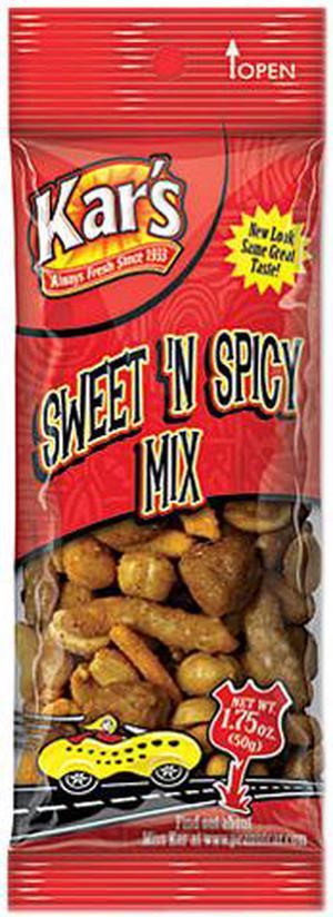 Kar's SN08384 Nuts Caddy, Sweet 'N Spicy Trail Mix, 1.75 oz. Bags, 24 Bags/Pack