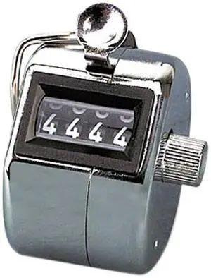 GBC 9841000 Tally I Hand Model Tally Counter, Registers 0-9999, Chrome