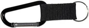 Advantus 75556 Carabiner Key Chains w/Split Key Rings, Aluminum, Black, 10/Pack
