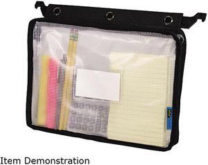 Advantus AVT50904 Expanding Zipper Pouch, 13 x 9 1/4, Clear/Black