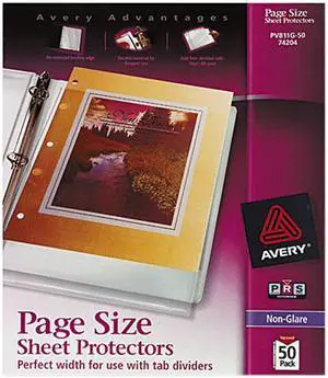 Avery 74204 Nonglare Page Size Sheet Protectors, Acid-Free, 50 Protectors (74204)
