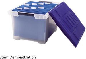 Storex 61508U01C Plastic File Tote Storage Box, Letter/Legal, Snap-On Lid, Clear
