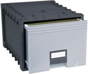 Storex 61178U01C Archive Drawer for Letter Files Storage Box, 18" Depth, Black/Gray