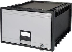 Storex 61155U01C Archive Drawer for Legal Files Storage Box, 24" Depth, Black/Gray