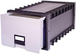 Storex 61106U01C Archive Storage Box for Letter Size Hanging Files, 24" Depth, Gray