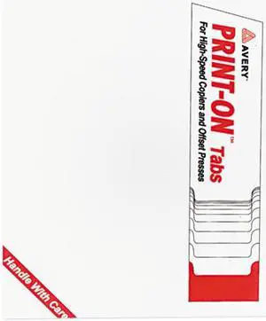 Avery 20416 Print-On Tabs for High-Speed Copiers and Offset Presses, 5 Tabs (20416)