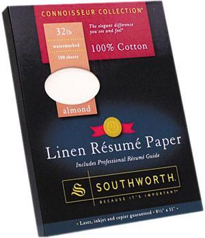 Southworth RD18ACFLN 100 Cotton Linen Résumé Paper 32 lbs 812 x 11 Almond 100Box