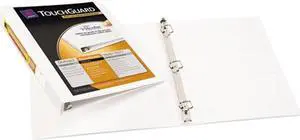 Avery Touchguard Antimicrobial View Binder w/Slant Rings 1" Cap White 17141