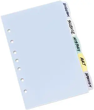 Avery Write-On Standard Tab Plastic Dividers 5-Tab 5 1/2 x 8 1/2 16180