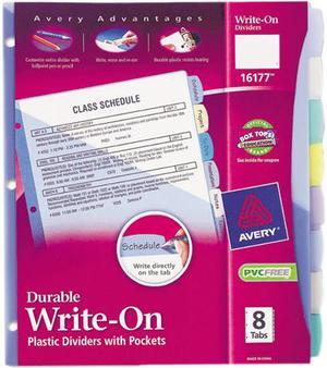 Avery Write-On Big Tab Plastic Dividers 8-Tab Letter 16177