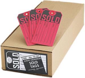 Avery Sold Tags, Red/Black, Knife Slit, 4-3/4" x 2-3/8", 500 Tags (15161)