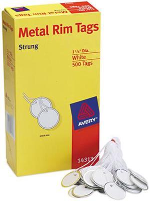Avery Metal Rim Tags, Strung, 1-1/4" Diameter, 500 Tags (14313)