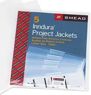 Smead 85751 Poly Translucent Project Jackets, Letter, 9 1/4 x 11 3/4, Clear, 5/Pack