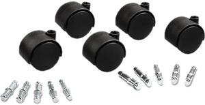 Master Caster 23624 Deluxe Casters, 100 lbs./Caster, Polyurethane, Matte Black, 5/Set