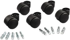 Master Caster 23618 Deluxe Casters, 100 lbs./Caster, Nylon, Matte Black, 5/Set