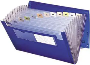 Smead 70876 Expanding File, 12 Pockets, Letter, Blue/Clear