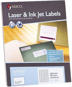 Maco ML-5000 White All-Purpose Labels, 1 x 1-1/2, 5000/Box