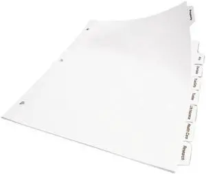 Avery 11556 Print & Apply Clear Label Dividers, Index Maker Easy Apply Printable Label Strip, 5 White Tabs, 50 Sets (11556)