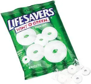 LifeSavers 88504 Hard Candy, Wint-O-Green Flavor, Individually Wrapped, 6.25oz Bag