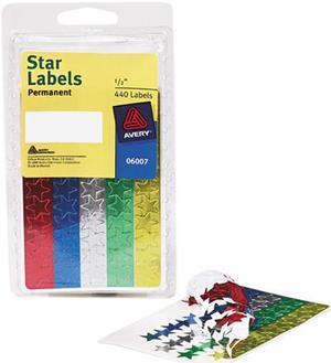 Avery Colored Foil Stars 1/2" dia Assorted Colors 440/Pack 06007