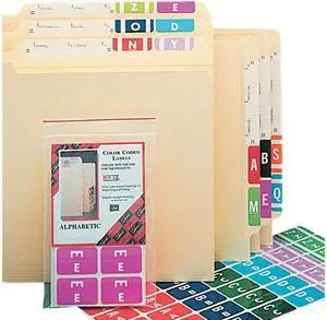 Smead 67171 Alpha-Z Color-Coded Second Letter Labels, Letter A, Red, 100/Pack