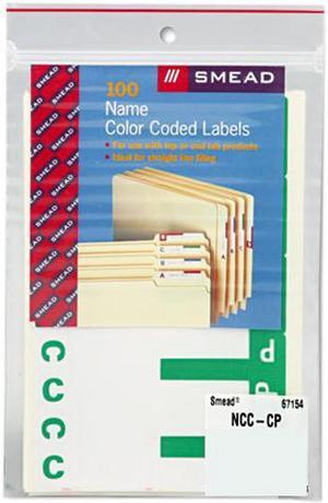 Smead 67154 Alpha-Z Color-Coded First Letter Name Labels, C & P, Dark Green, 100/Pack