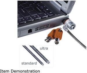 Kensington 67723 MicroSaver Keyed Ultra Laptop Lock, 6 ft. Steel Cable, Two Keys