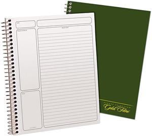 Ampad 20-816 Gold Fibre Wirebound Legal Pad, 9-1/2 x 7-1/4, White, Green Cover, 84-Sheets