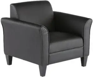 Alera Reception Lounge Series RL23LS10B (ALERL23LS10B)Club Chair, Black/Black Leather