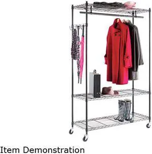 Alera
Wire Shelving Garment Rack, Coat Rack, Stand Alone Rack, Black Steel w/Casters