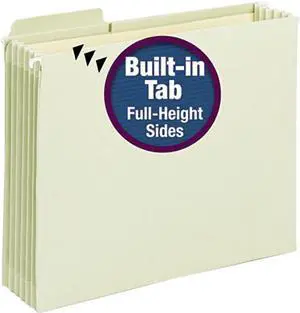 Smead 64224 FasTab TUFF Hanging Pockets with Reinforced Tabs, Letter, Moss, 9/Box