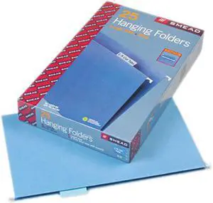 Smead 64160 Hanging File Folders, 1/5 Tab, 11 Point Stock, Legal, Blue, 25/Box