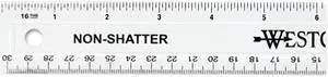 Westcott 13862 Non-Shatter Ruler, 12" Length, Clear
