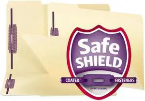 Smead 19555 SafeShield Fastener Folders, Manila, Two Inch Capacity, Legal, 50/Box