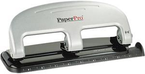 PaperPro 2220 Three-Hole Punch, 20 Sheet Capacity, Black/Silver