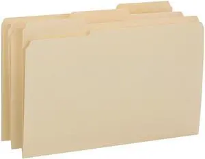 Smead 15434 File Folders, 1/3 Cut Reinforced Tab, Legal, Manila, 100/Box