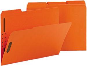 Smead 12540 Folders, Two Fasteners, 1/3 Cut Assorted Top Tabs, Letter, Orange, 50/Box