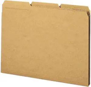 Smead 10830 Kraft File Folders, 1/3 Cut Right, Reinforced Top Tab, Letter, Brown, 50/Box