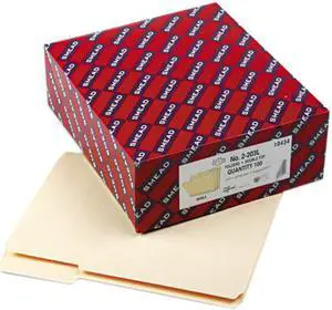 Smead 10434 Reinforced Tab Manila File Folder, 1/3 Cut Top Tab, Letter, 100/Box