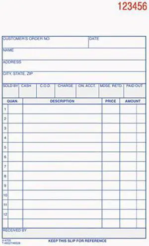 Adams TC4705 Carbonless Sales Order Book, Three-Part Carbonless, 4-3/16 x 7-3/16, 30 Sheets