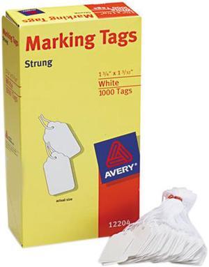 Avery Marking Tags, Strung, 1-3/4" x 1-3/32", 1,000 Tags (12204)