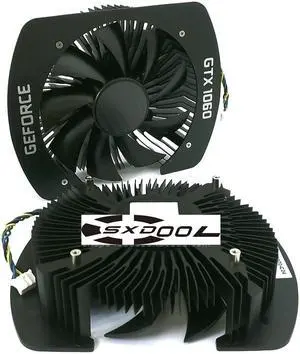 For NVIDIA GTX1060 graphics card cooler 123*97*34mm, hole pitch 58mm, dual ball 4-pin PWM graphics card cooling fan PLA09215B12H